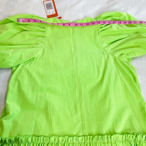 RHODE Lina Midi Dressing Neon Green Ciel Eyelet Size S NWT - Picture 14 of 16